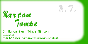 marton tompe business card